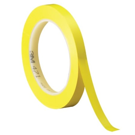 3M 1/4'' x 36 yds. Yellow 3M 471 Vinyl Tape, 144PK BUY00023356